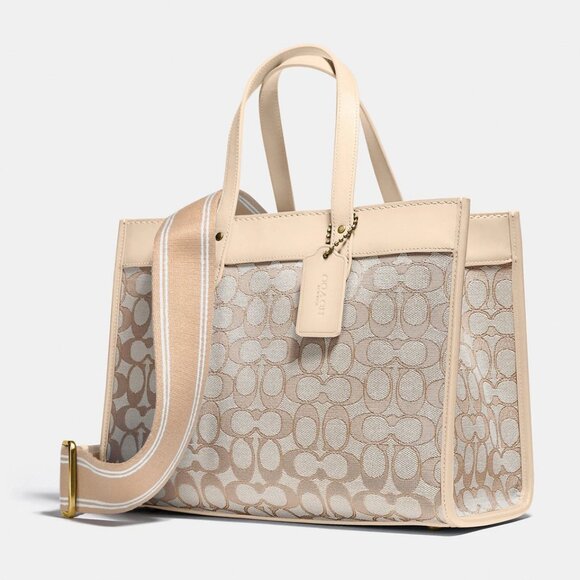 Coach Signature Jacquard Field Tote 30 Bag - Picture 1 of 4